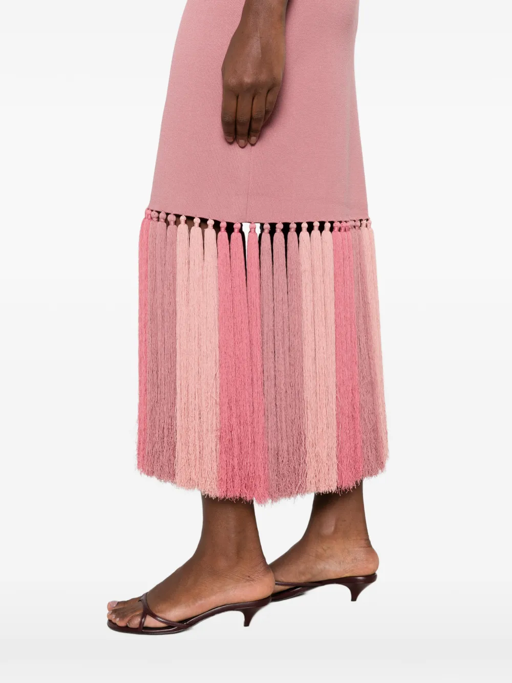 Aje Sofina midi-jurk met kwastafwerking Roze
