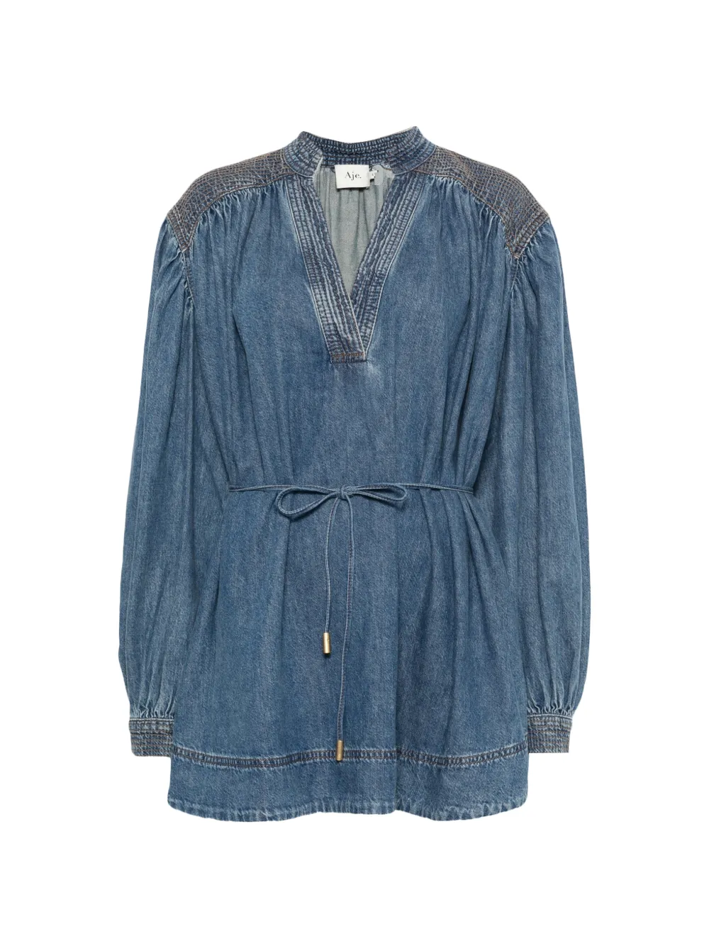 Aje Viva Denim Mini Dress In Blue