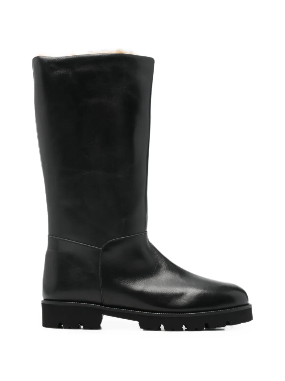 Dear Frances Lock Leather Boots In Black