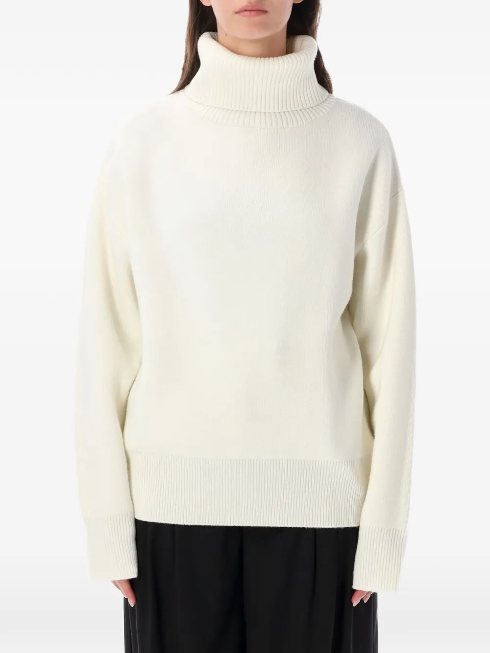 Rhea roll-neck drop-shoulder sweater - Toni neutri