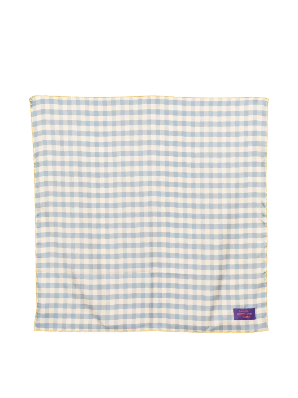 LOEWE Loewe x Cosima Von Bonin gingham floral-print scarf - Blu