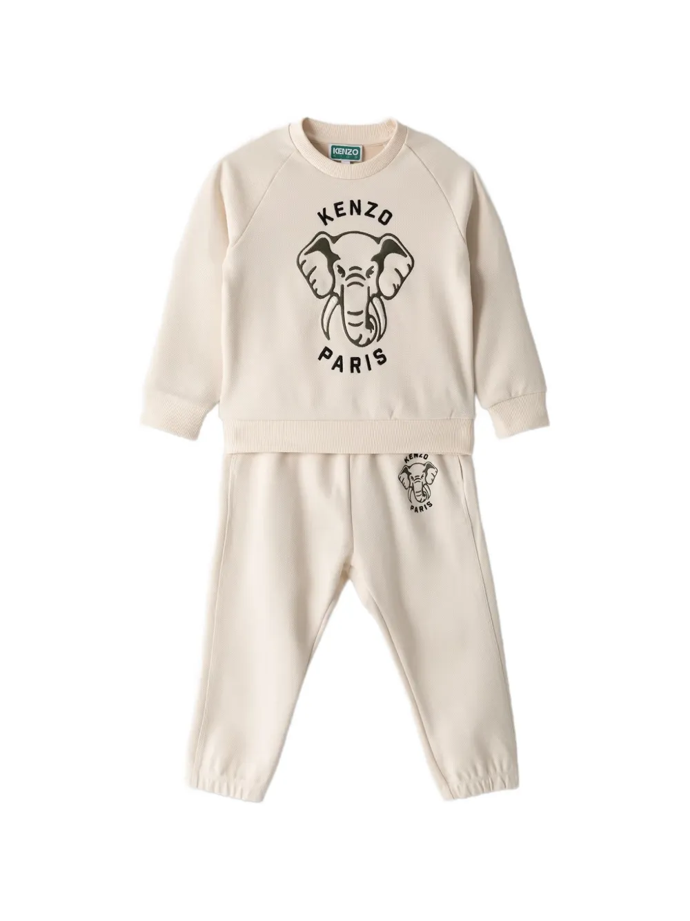 Kenzo Kids Elephant-print tracksuit Wit