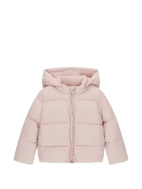 guess kids logo-patch hooded puffer jacket