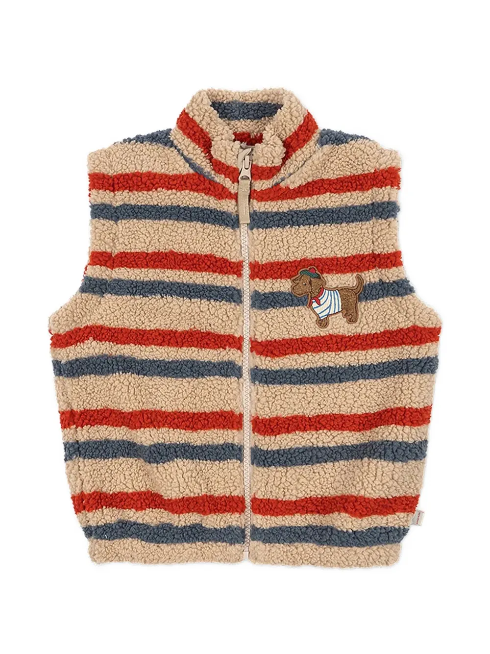 Konges Sløjd gilet rayé Jody à patch chien en tissu teddy Jody - Tons neutres Konges Sløjd gilet rayé Jody à patch chien en tissu teddy Jody - Tons neutres