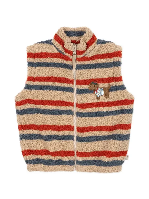 Konges Sløjd Jody teddy-texture striped dog-patch gilet