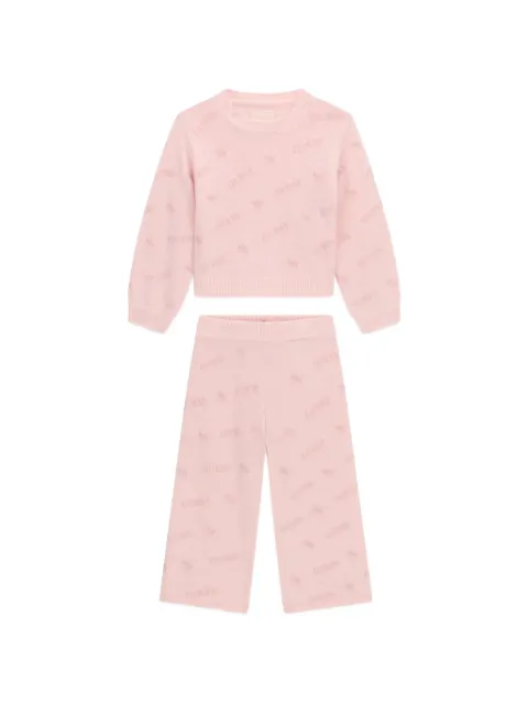 guess kids logo-pattern knitted tracksuit