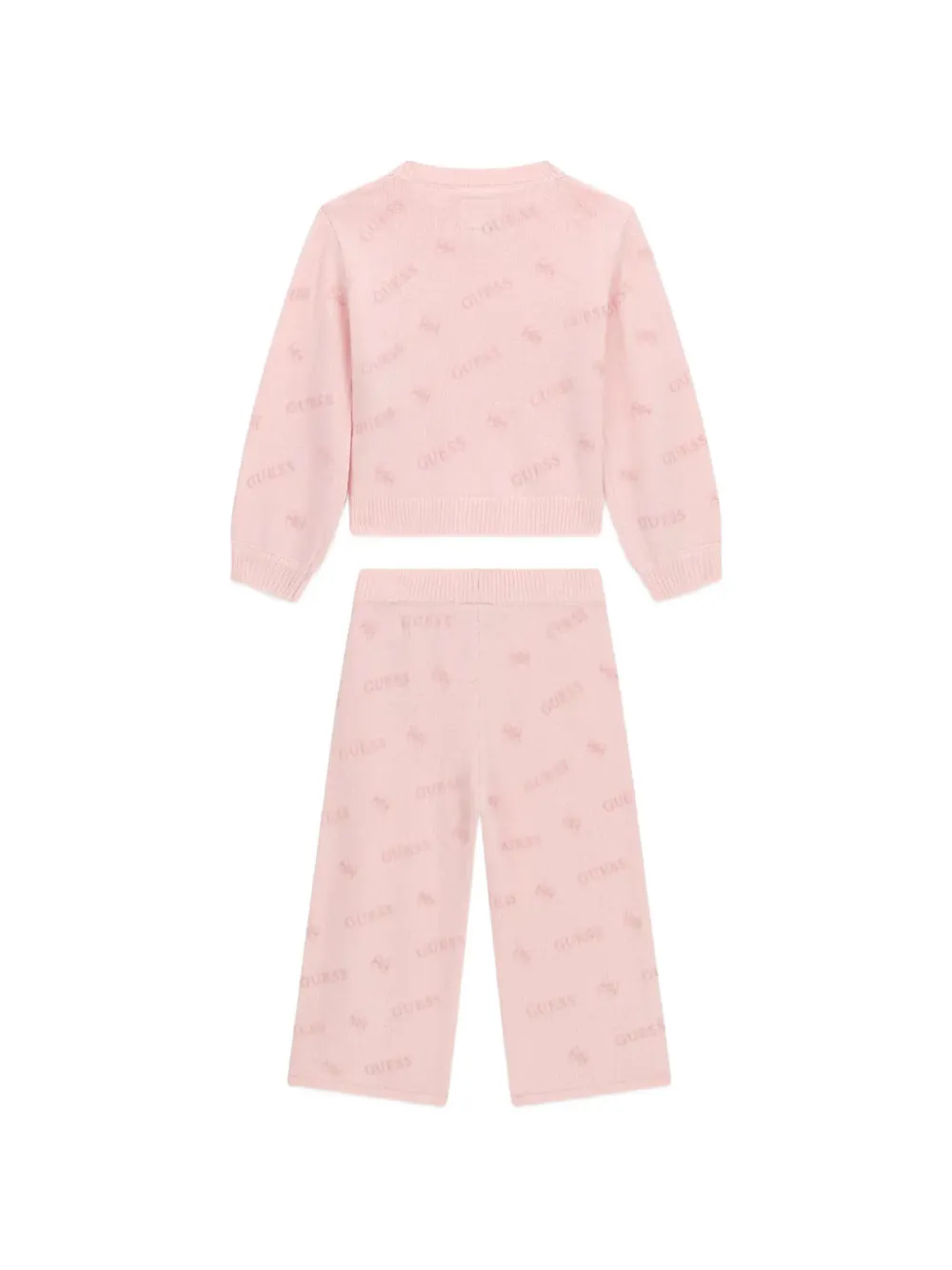guess kids logo-pattern knitted tracksuit Roze