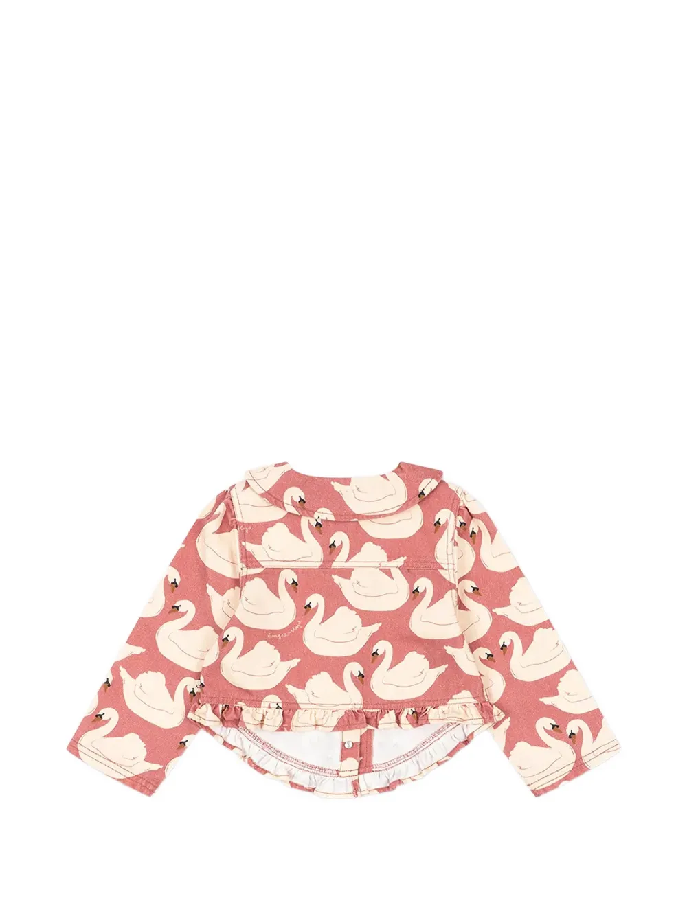 Konges Sløjd Magot swan-print ruffled jacket Roze