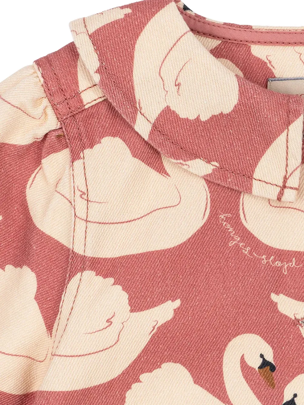 Konges Sløjd Magot swan-print ruffled jacket Roze
