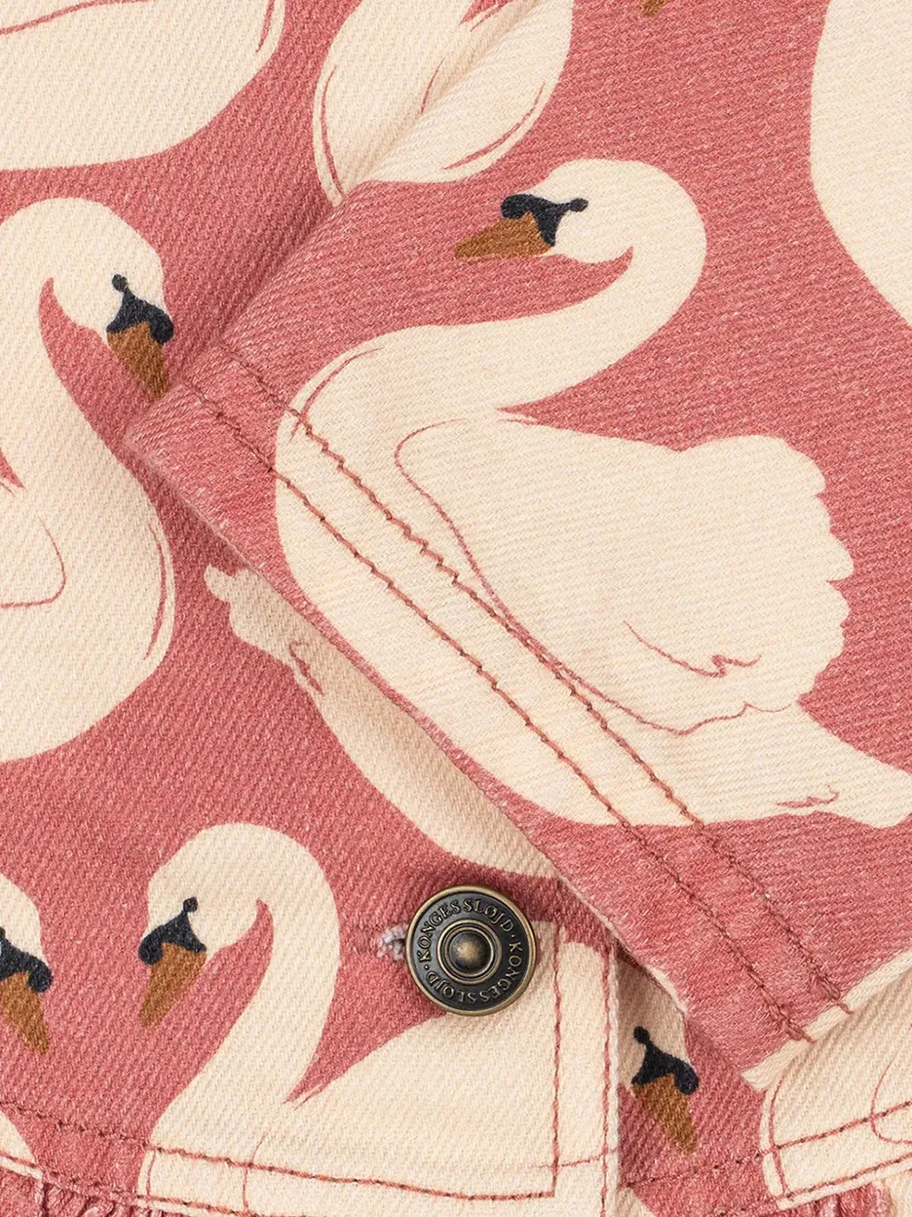 Konges Sløjd Magot swan-print ruffled jacket Roze