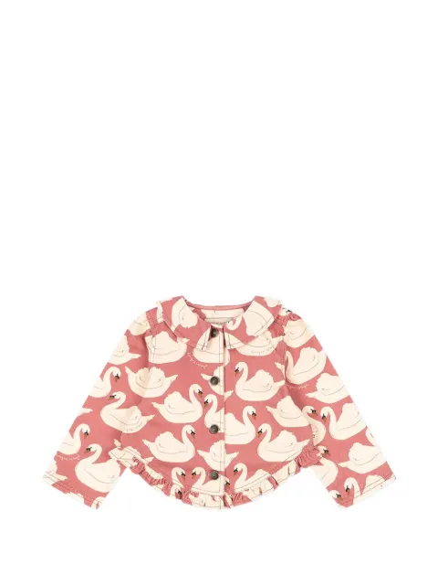 Konges Sløjd Magot swan-print ruffled jacket