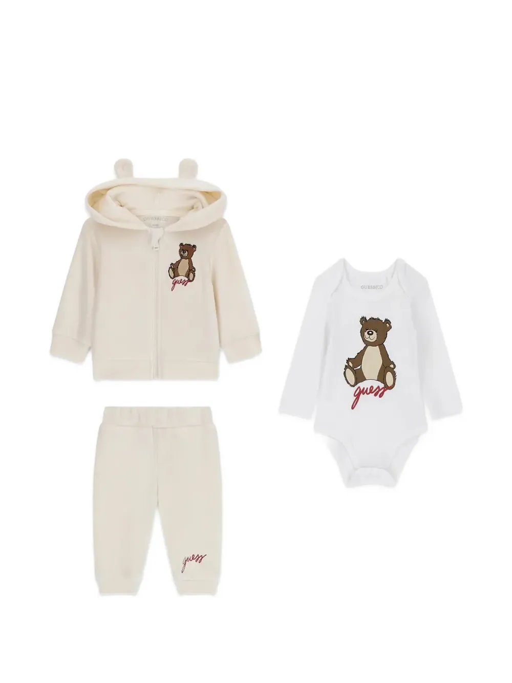 guess kids bear-patch tracksuit set (set of three) - Toni neutri