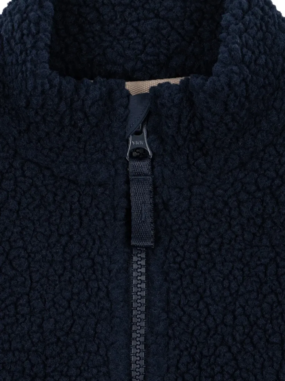 Konges Sløjd Jody jack met logo-patch en fleece-textuur Blauw
