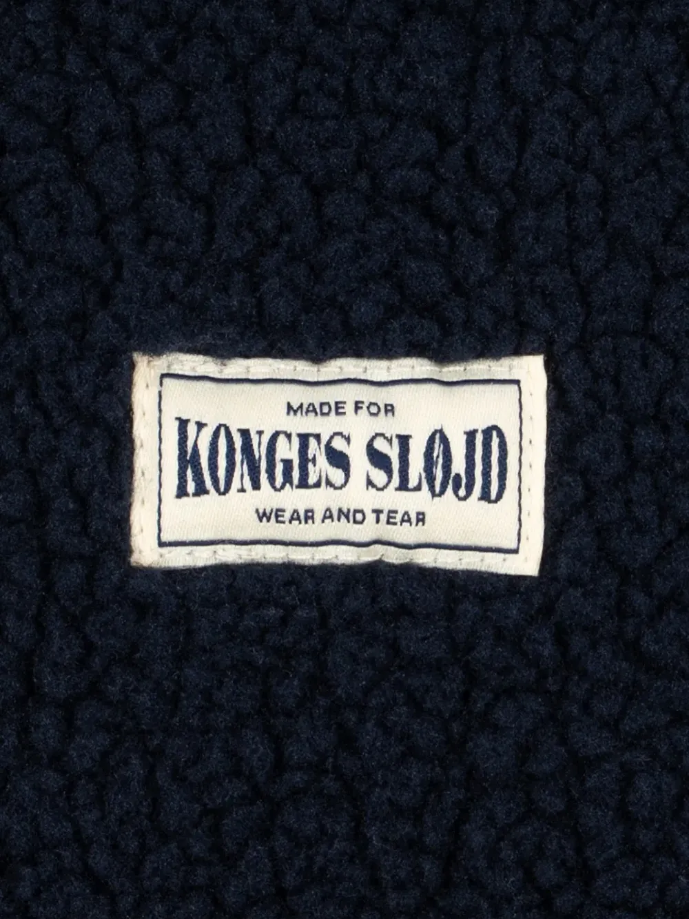 Konges Sløjd Jody jack met logo-patch en fleece-textuur Blauw