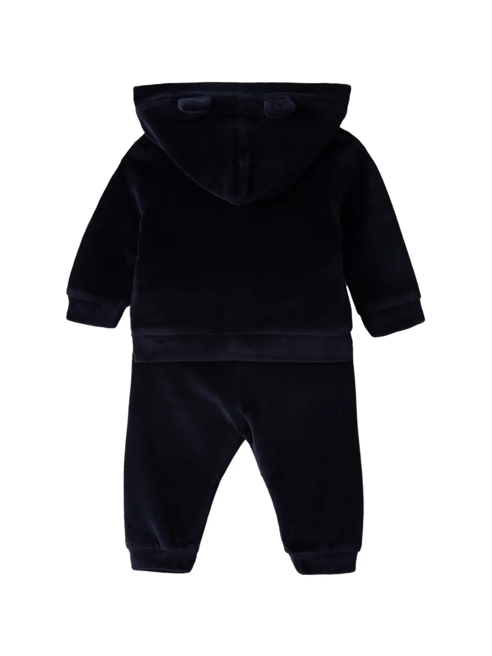 guess kids bear-patch velvet-effect tracksuit set (set of three) Blauw