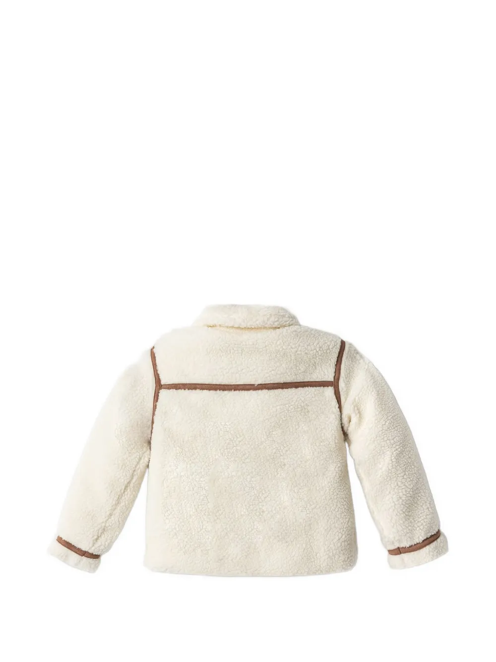 guess kids contrast-trim fleece jacket Beige