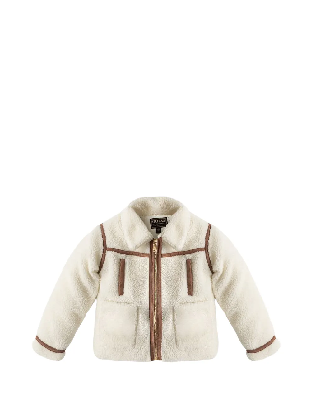 guess kids contrast-trim fleece jacket - Toni neutri
