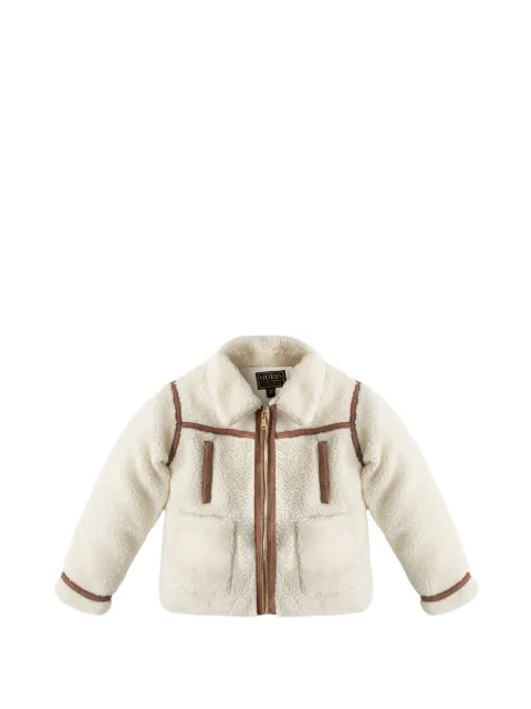 guess kids contrast-trim fleece jacket