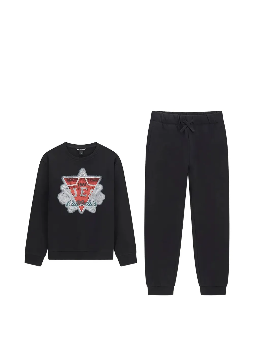 Guess kids logo-print tracksuit set Zwart
