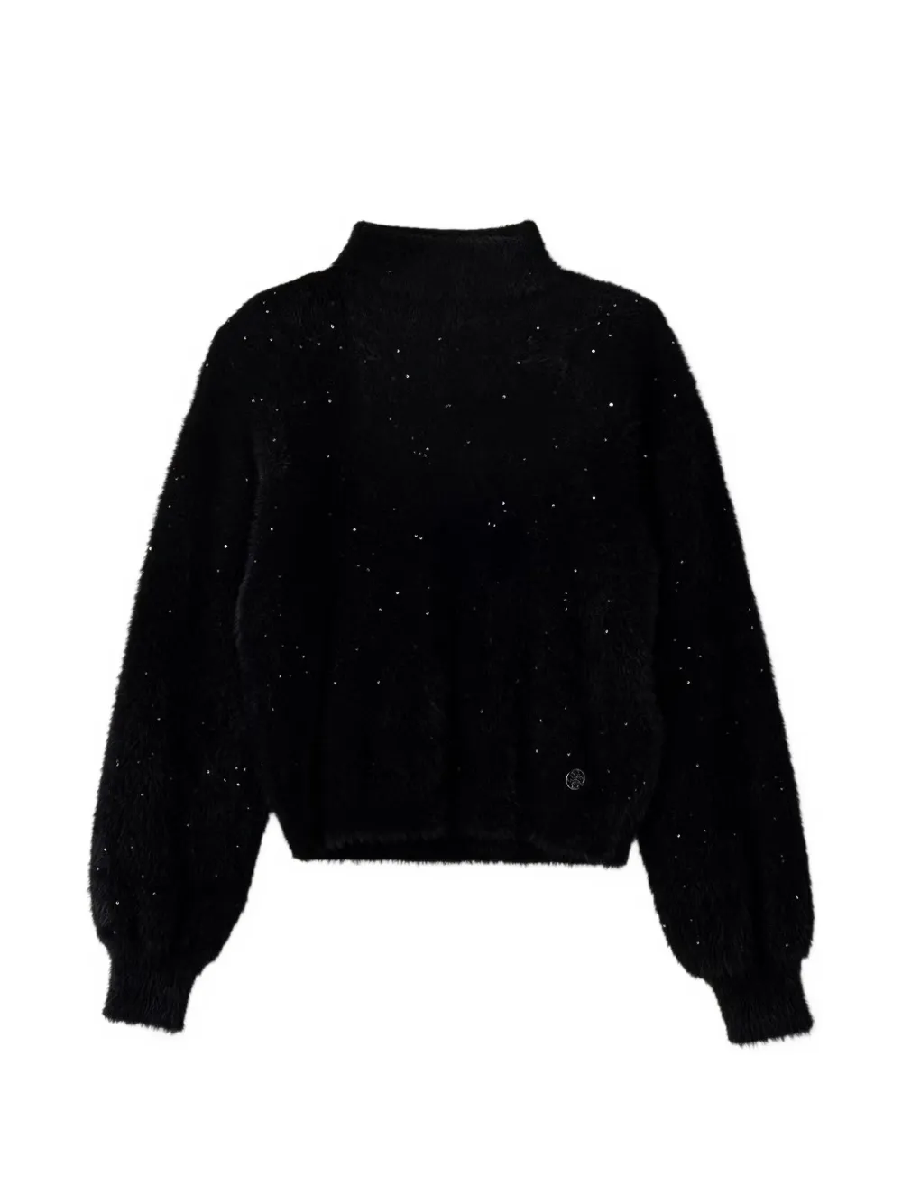guess kids sequin-embellished high-neck sweater - Nero