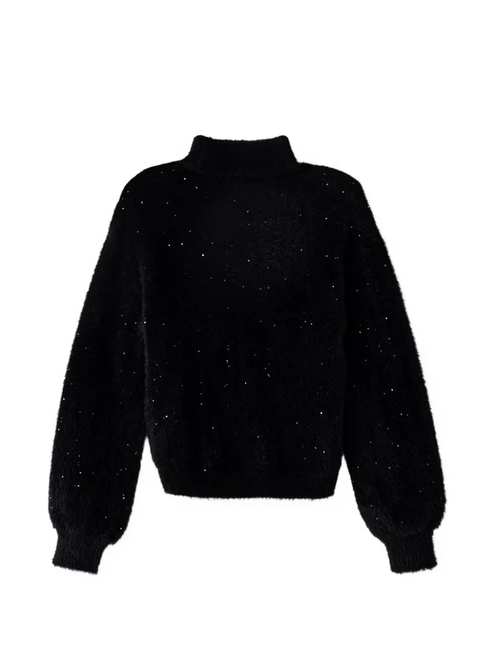 guess kids sequin-embellished high-neck sweater Zwart