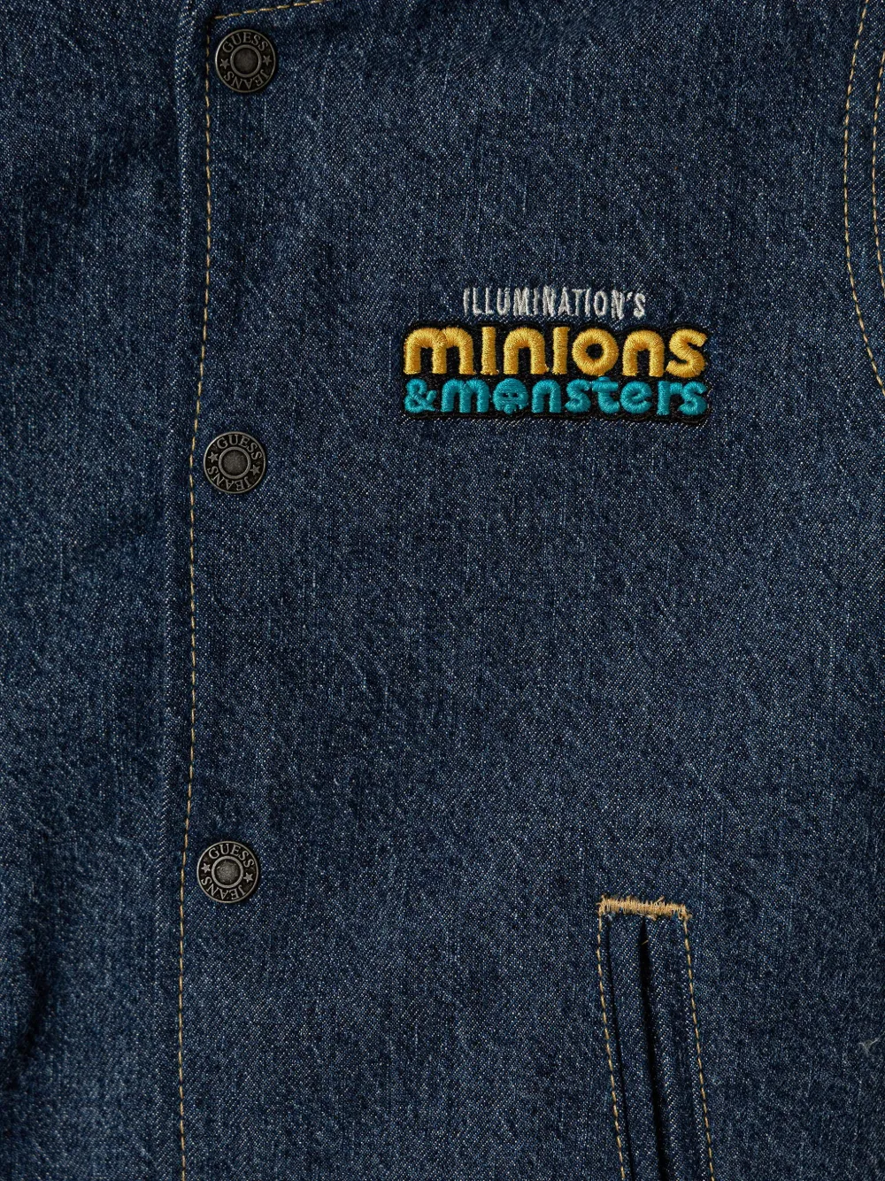 guess kids x Minions embroidered denim jacket Blauw
