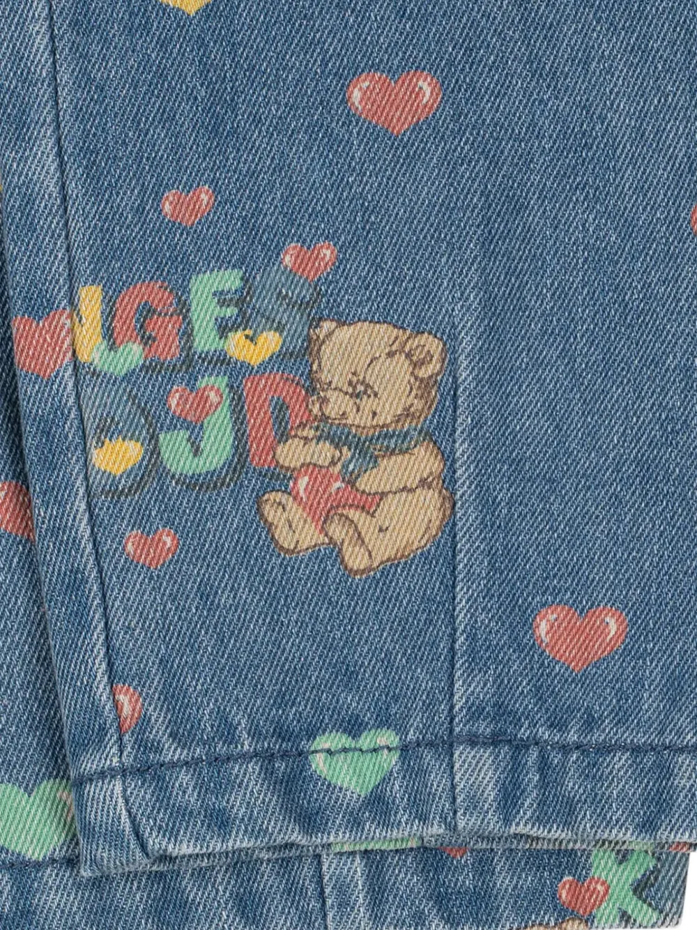 Konges Sløjd Magot teddy jeans met hartprint Blauw