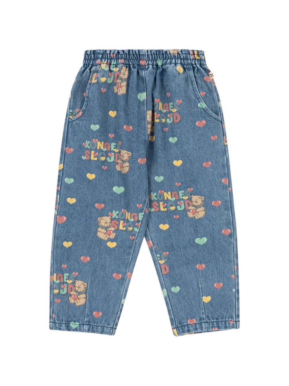 Konges Sløjd Magot teddy jeans met hartprint Blauw