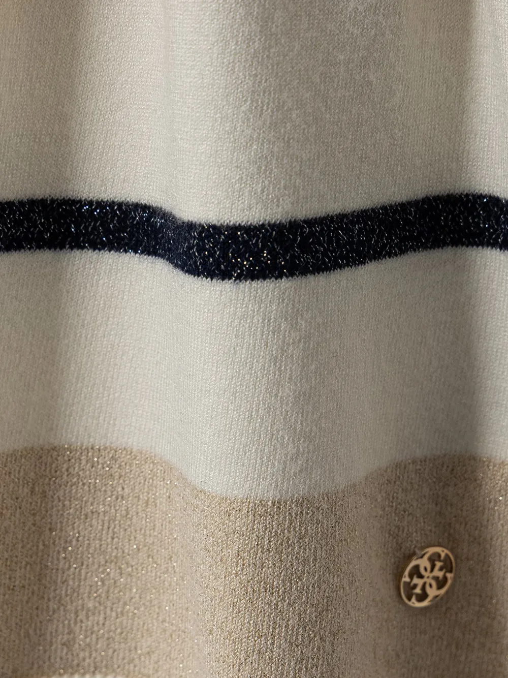 guess kids striped roll-neck dress Beige