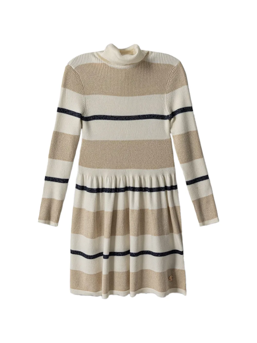 Guess kids striped roll-neck dress Beige