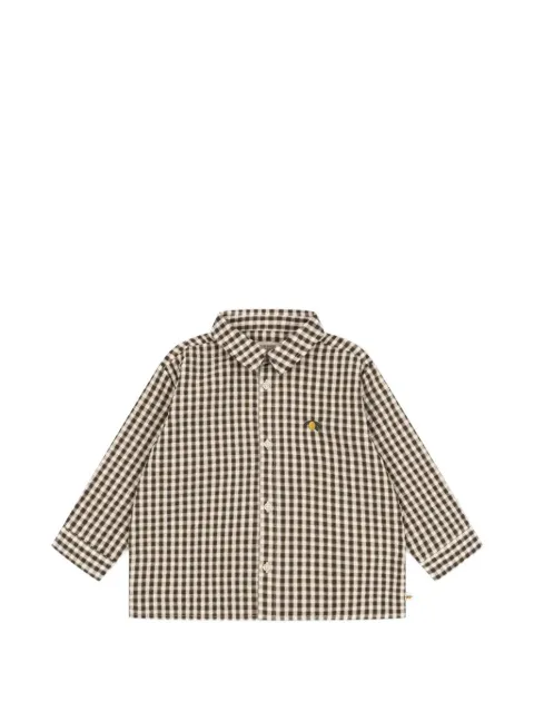 Konges Sløjd camisa Kim con motivo de cuadros gingham y bordado