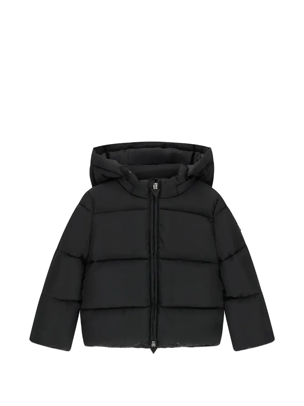 Guess kids logo-embellished hooded jacket Zwart