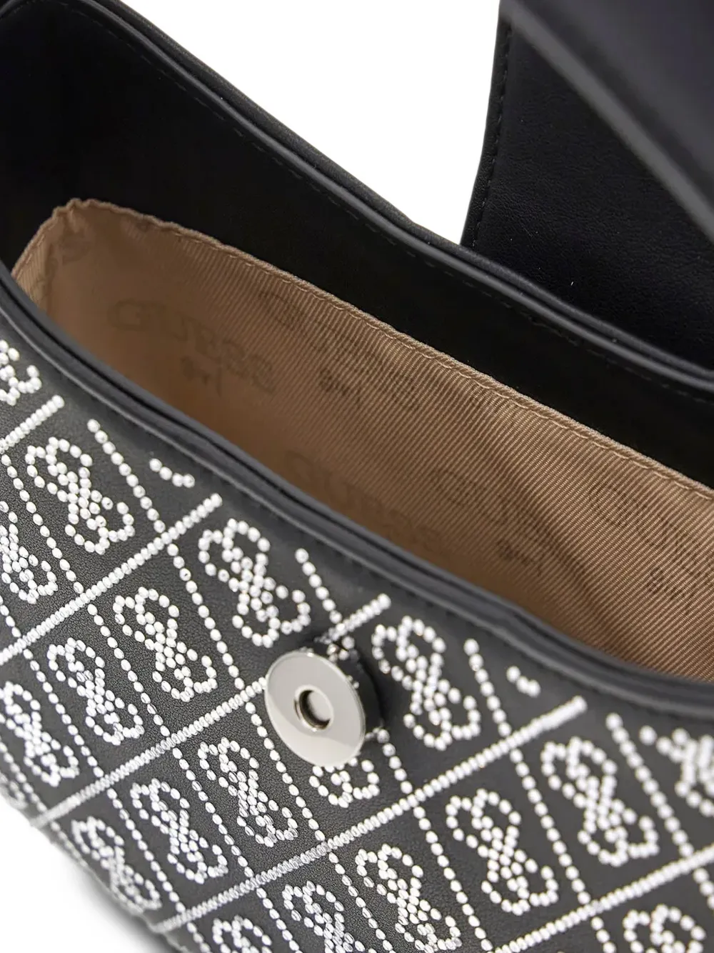 guess kids rhinestone-logo shoulder bag Zwart