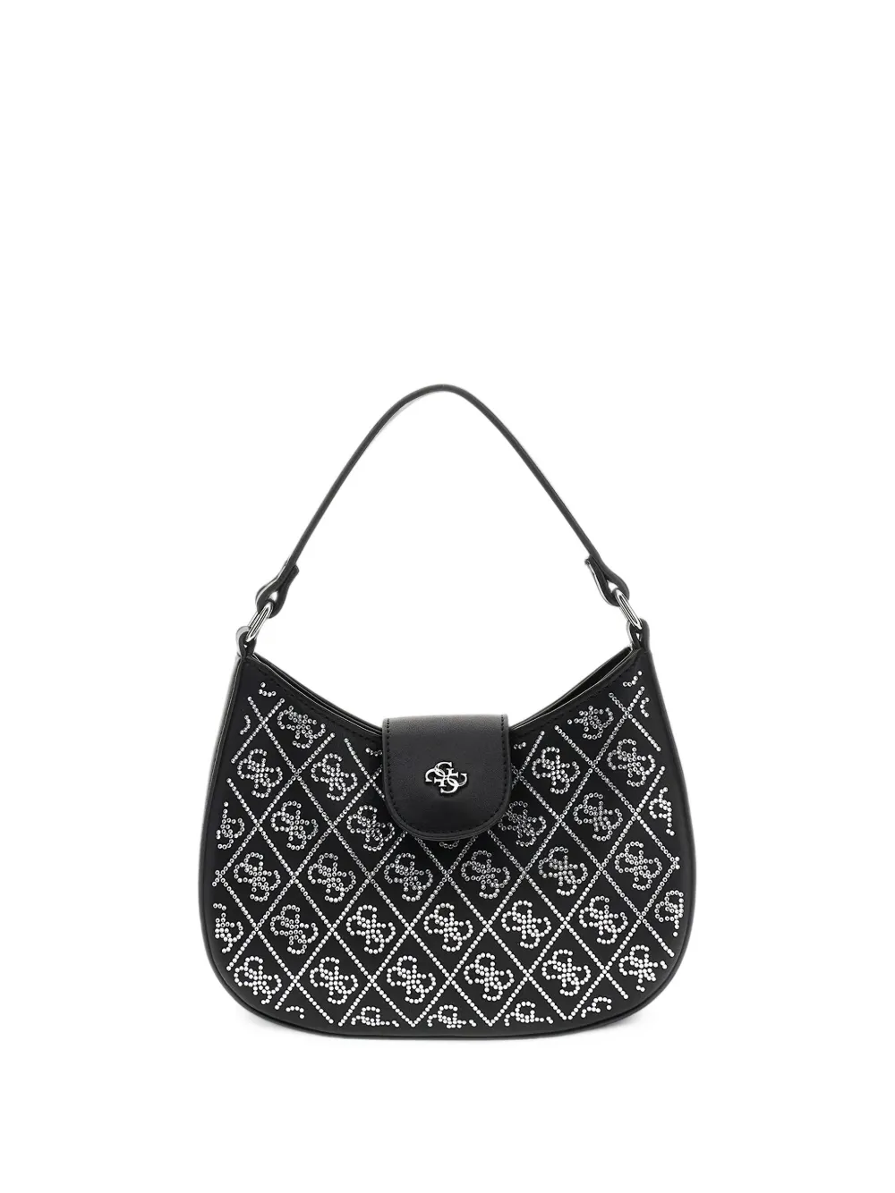 Guess kids rhinestone-logo shoulder bag Zwart