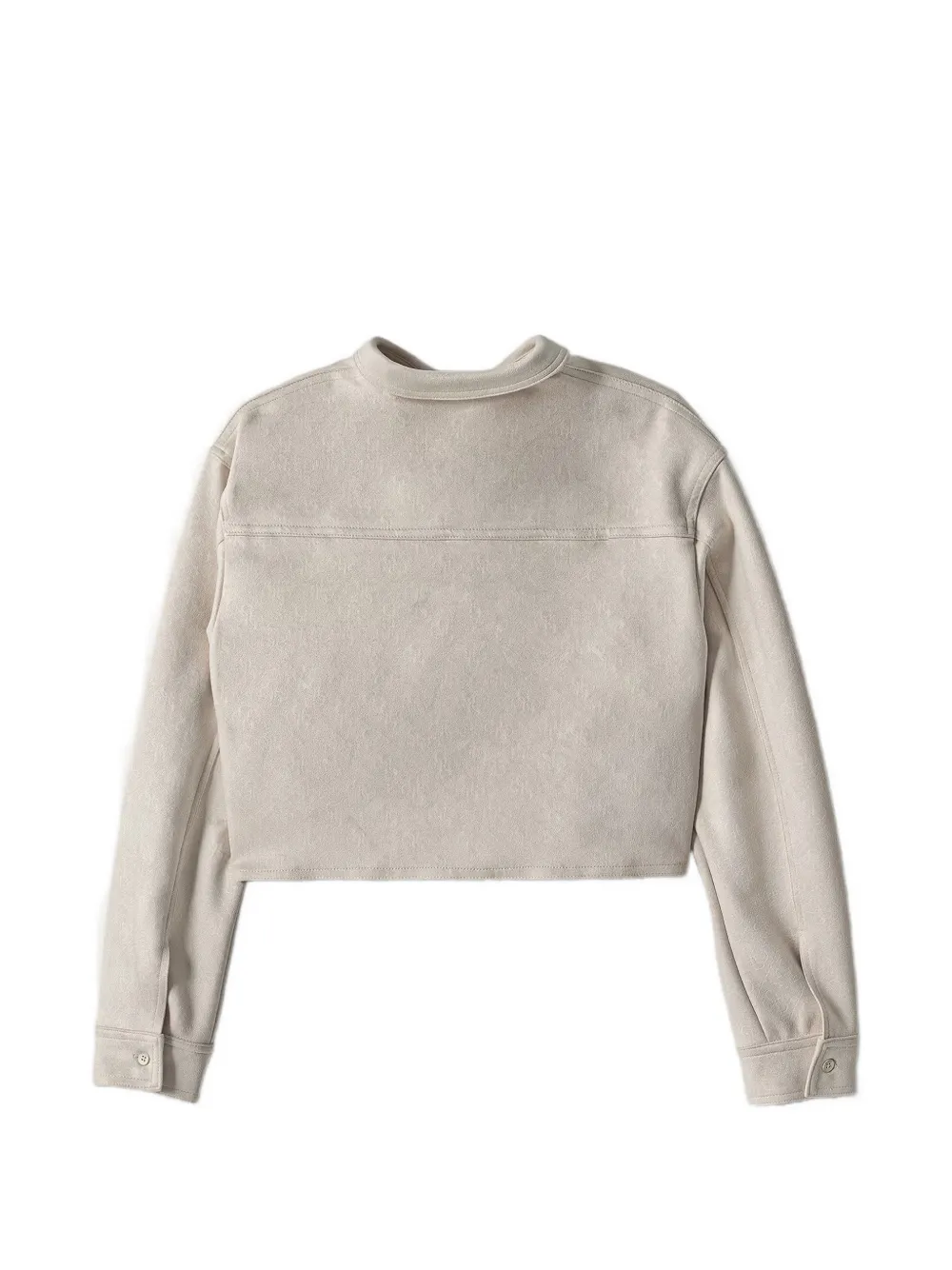 guess kids logo-embossed cropped shirt Beige