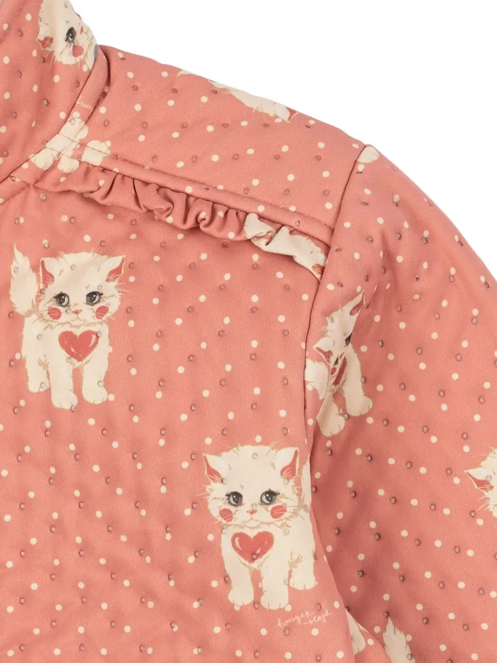 Konges Sløjd Gewatteerd jack met katten-print Roze