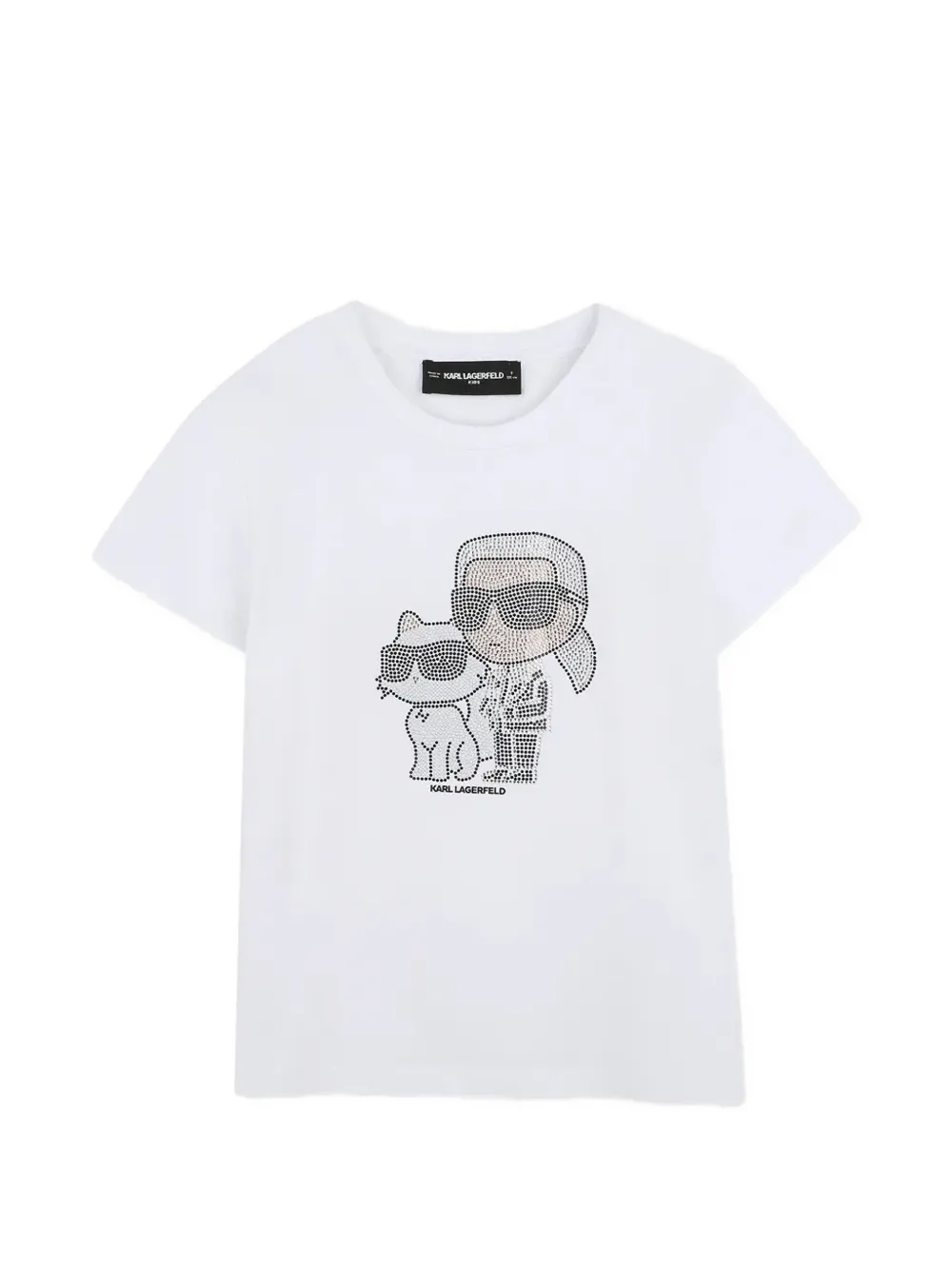 Karl Lagerfeld Kids Ikonik rhinestone-embellished T-shirt - Bianco