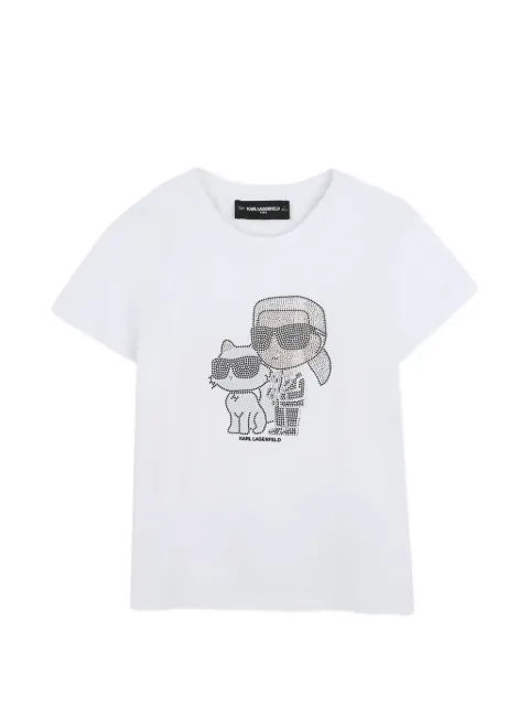 Karl Lagerfeld Kids Ikonik rhinestone-embellished T-shirt
