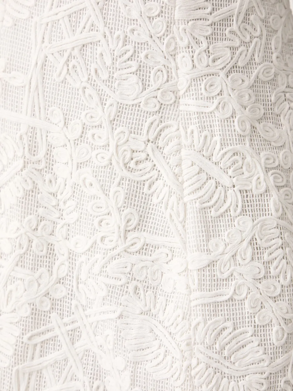 Bardot guipure-lace halterneck dress Wit