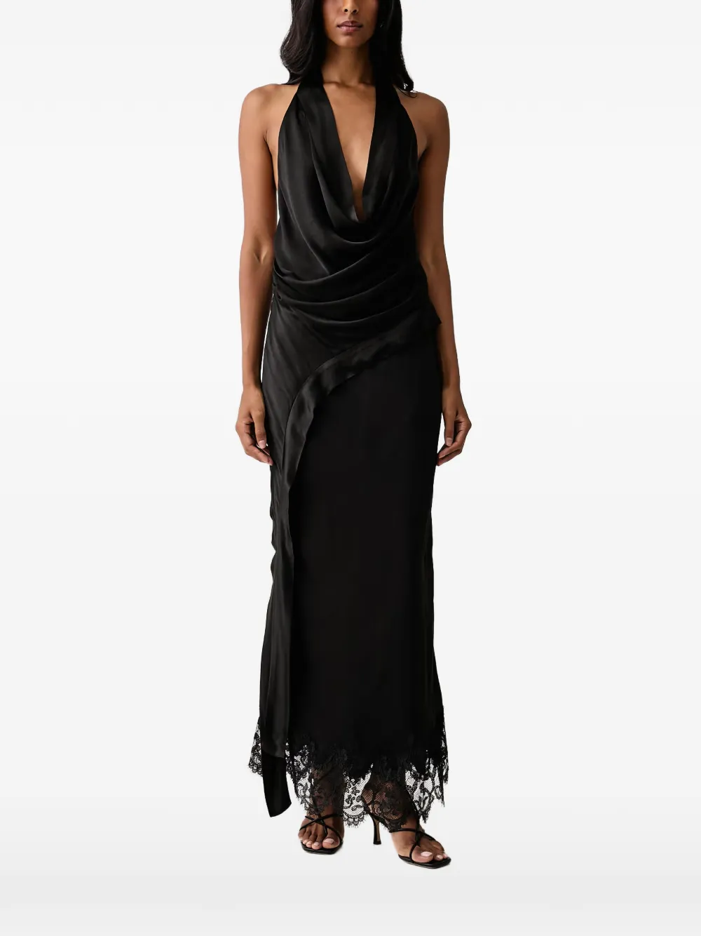 Bardot draped halterneck top