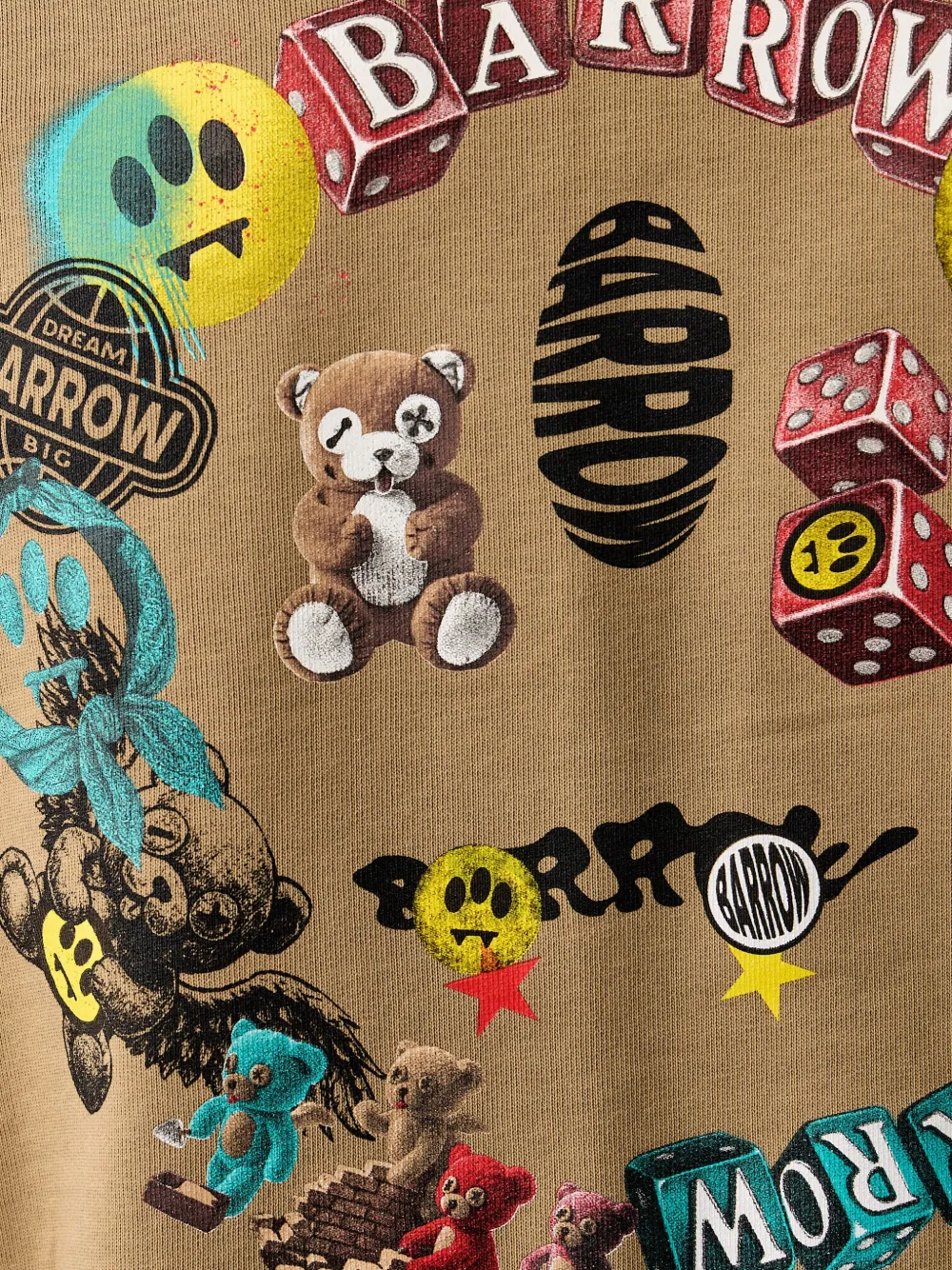 BARROW graphic-print pouch-pocket hoodie Bruin