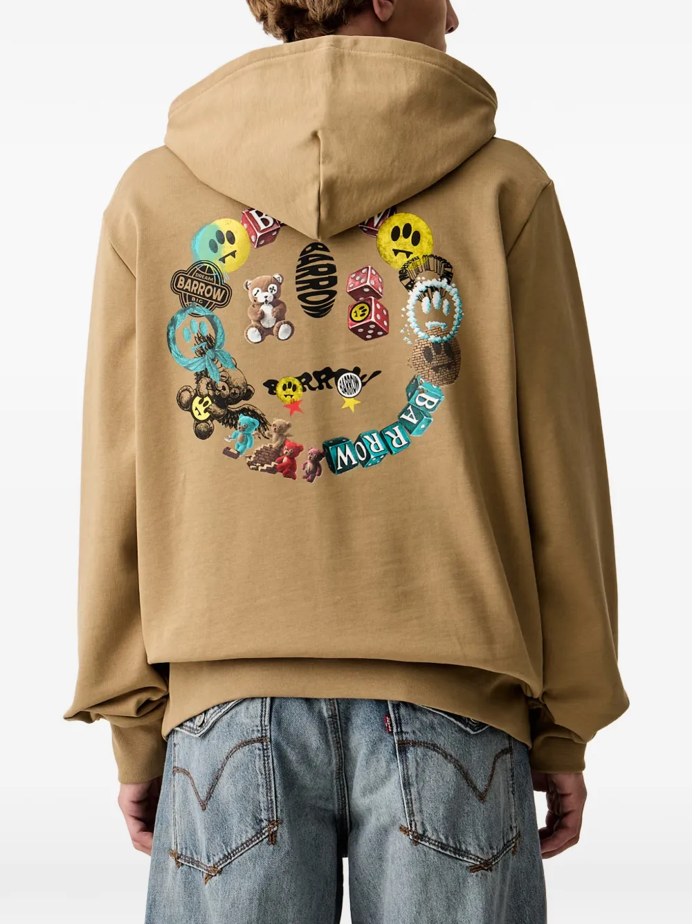 BARROW graphic-print pouch-pocket hoodie Bruin