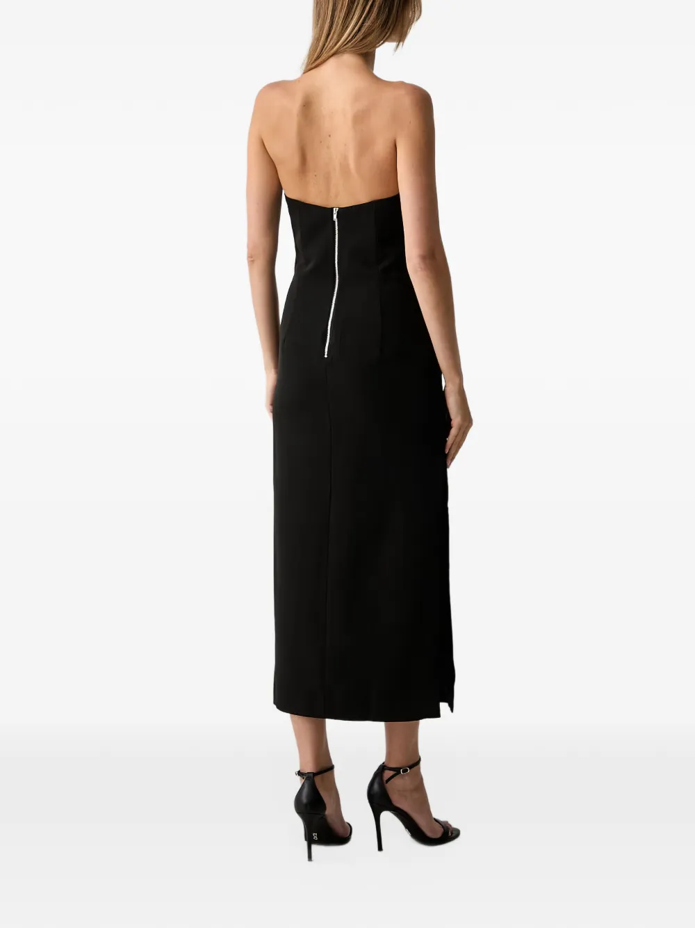Bardot Paltrow strapless cutout-detail midi dress Zwart