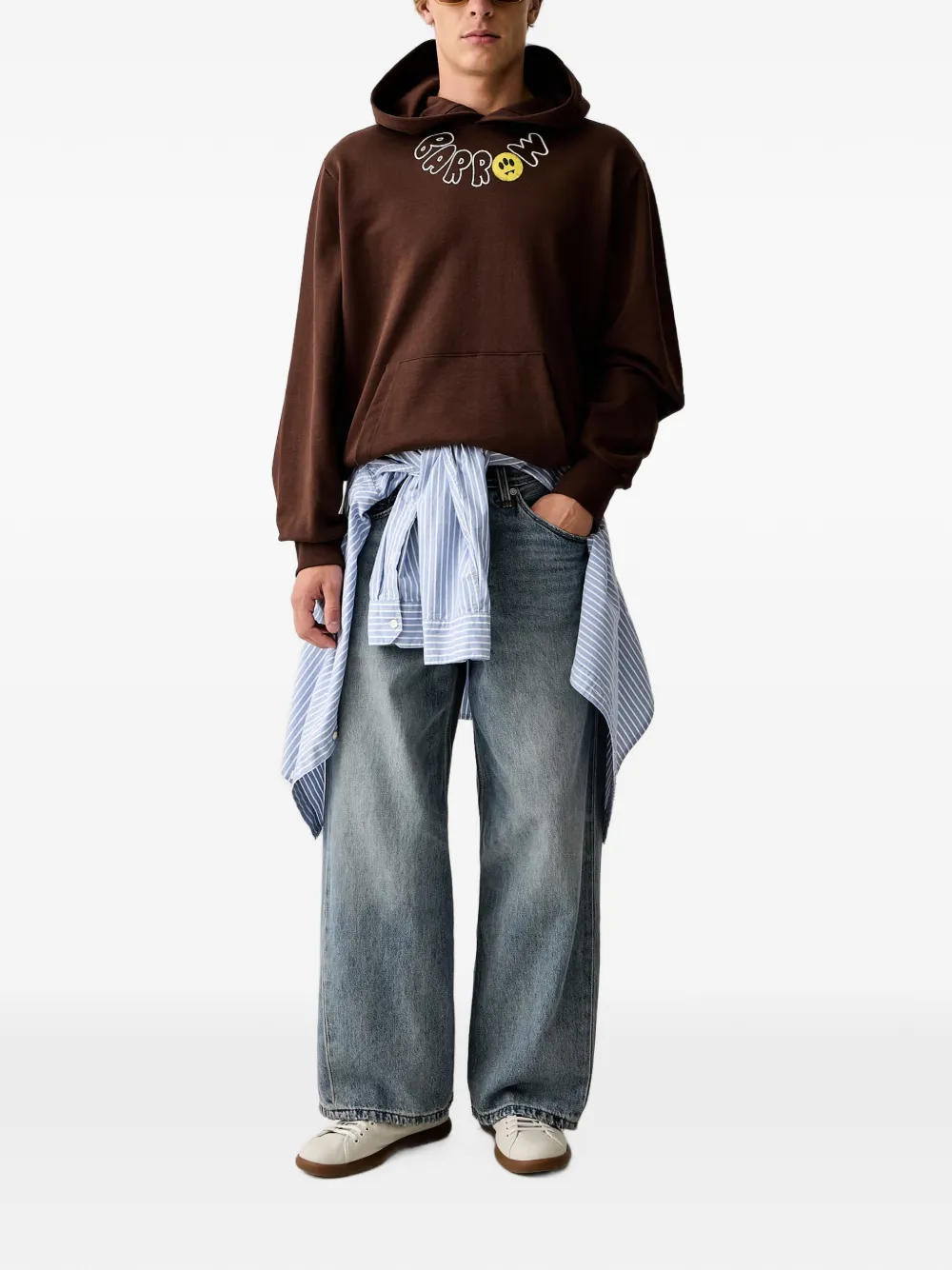 BARROW teddy-bear print hoodie Bruin