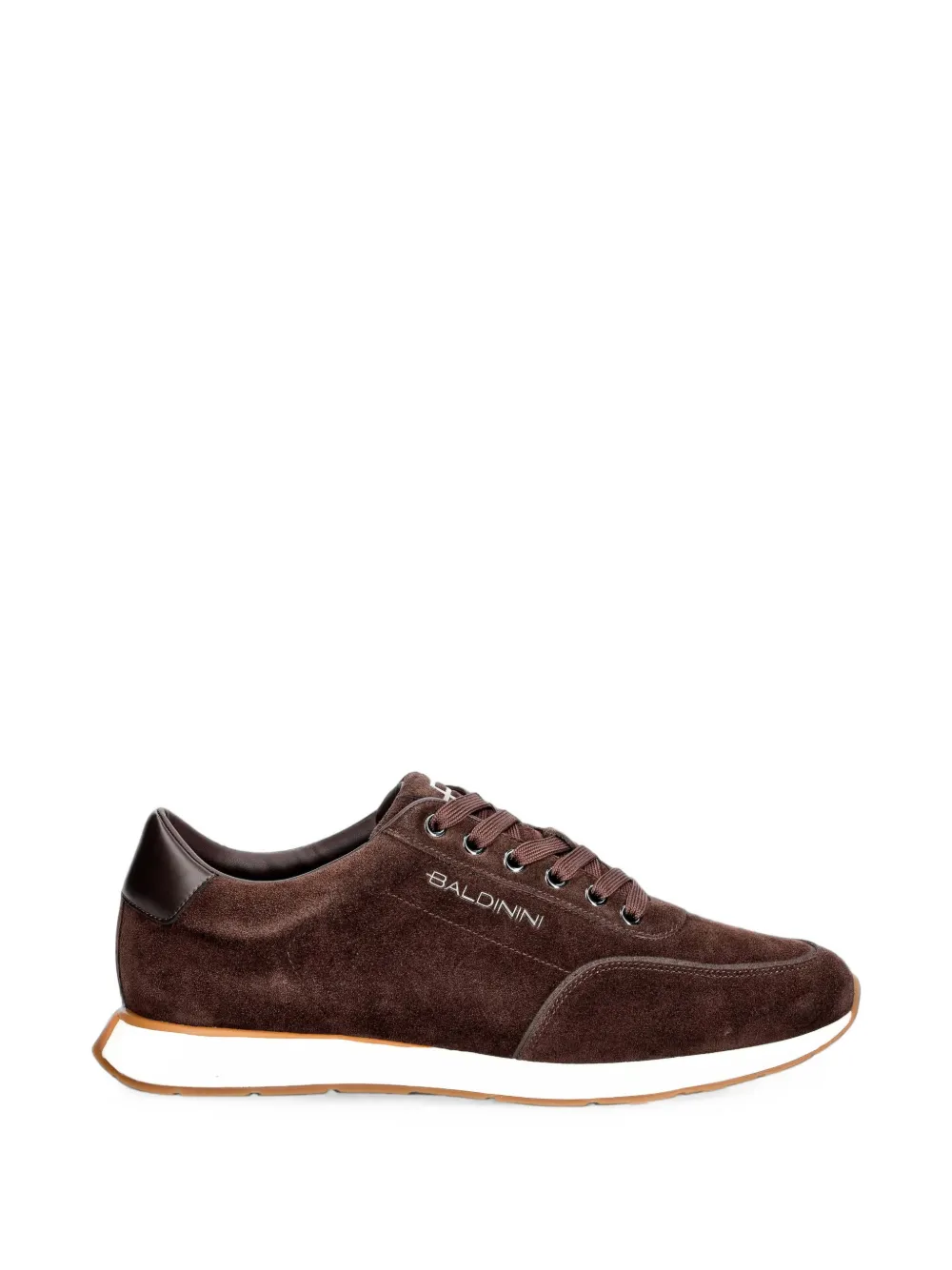 Baldinini Suede Logo-plaque Sneakers In Brown