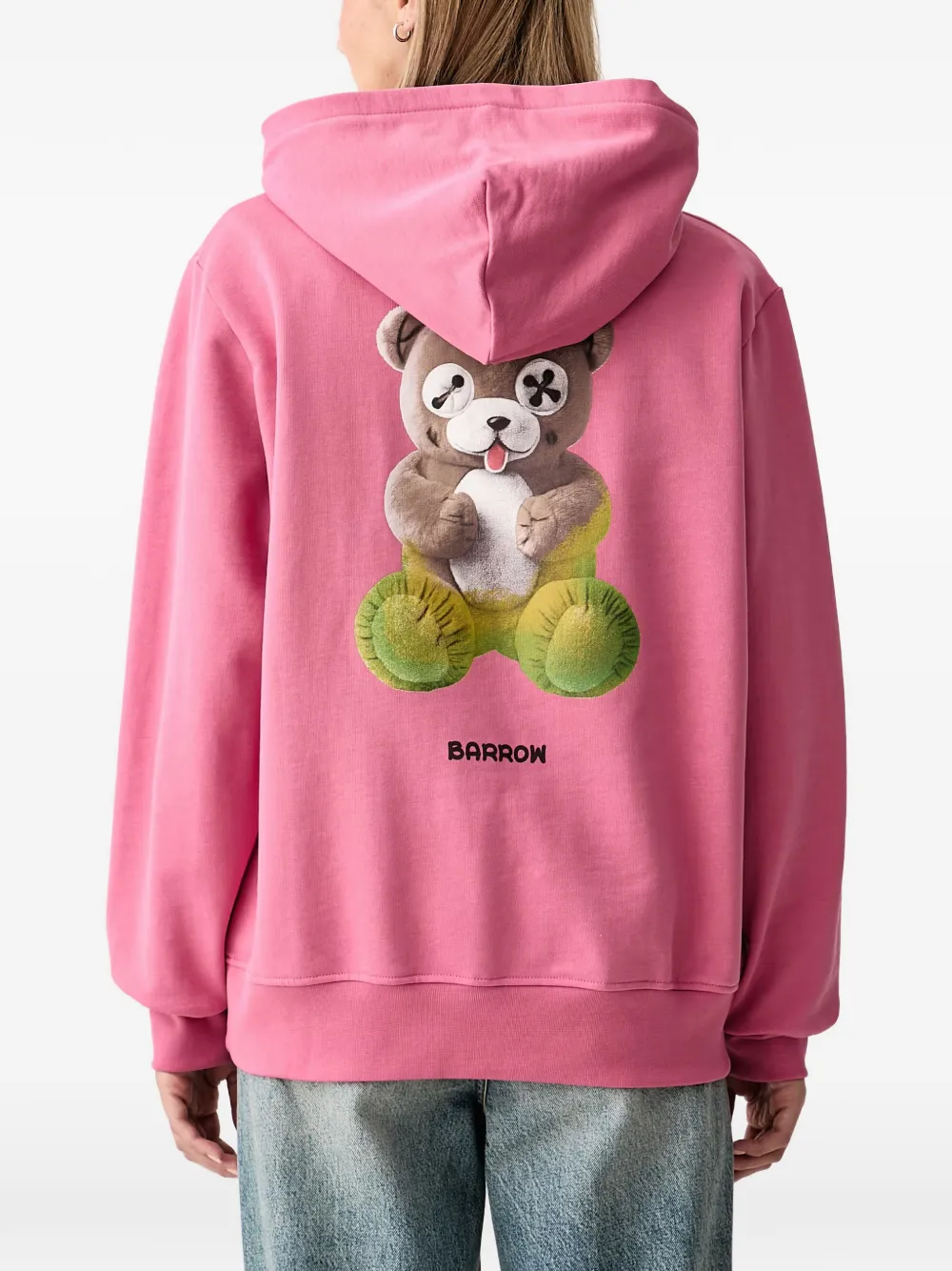 BARROW teddy-bear print hoodie Roze