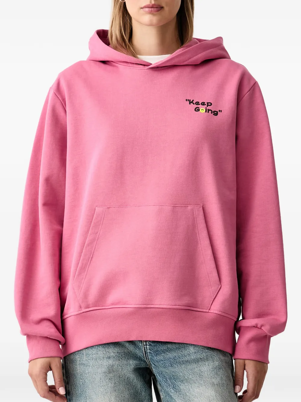 BARROW teddy-bear print hoodie Roze