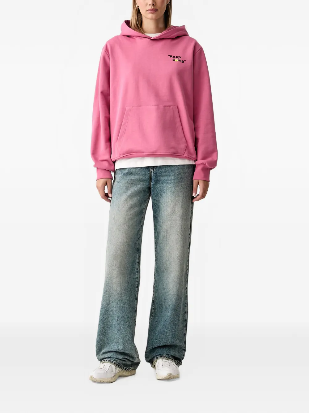 BARROW teddy-bear print hoodie Roze