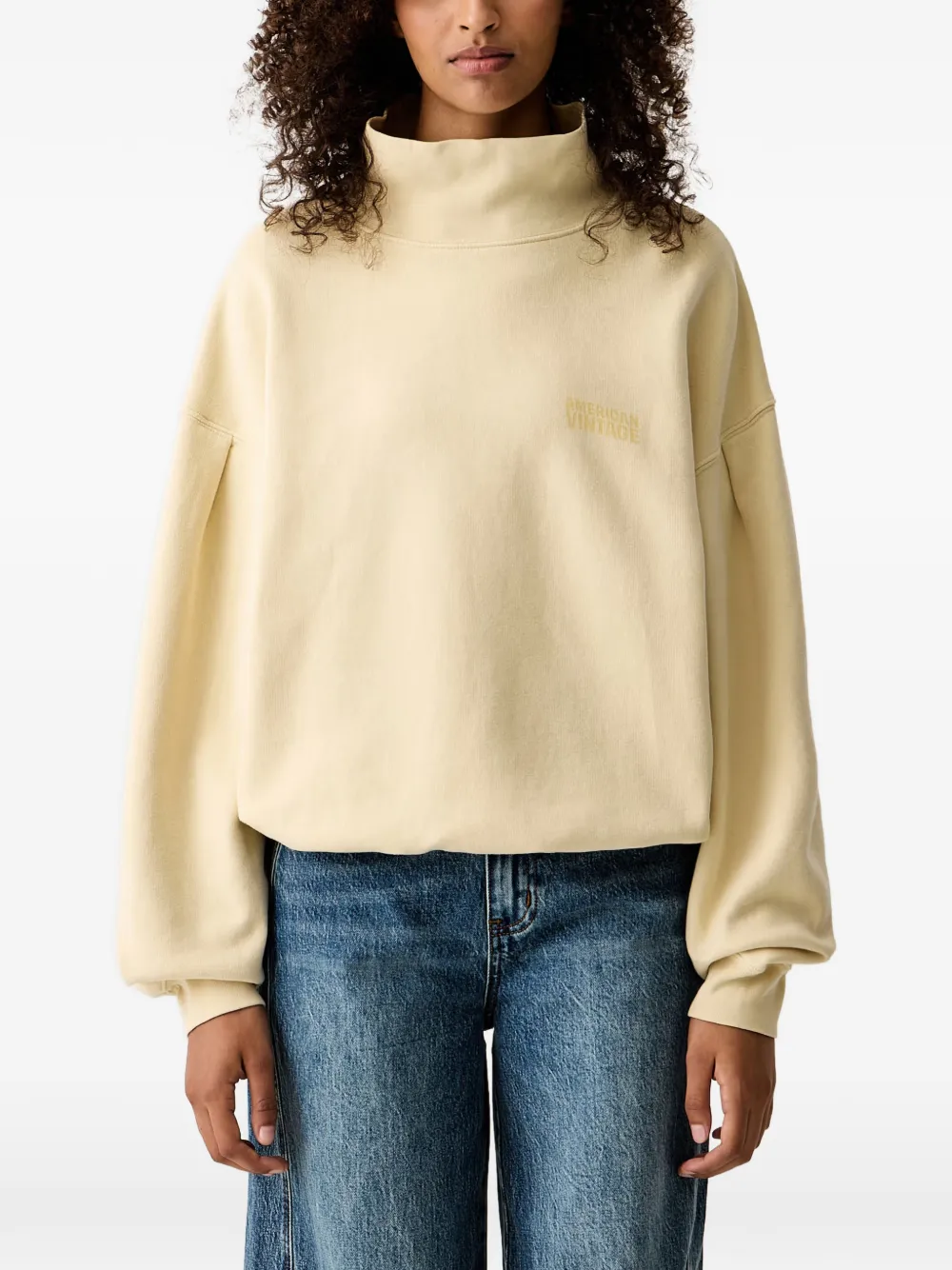 American Vintage Jitbay logo-print high-neck sweatshirt
