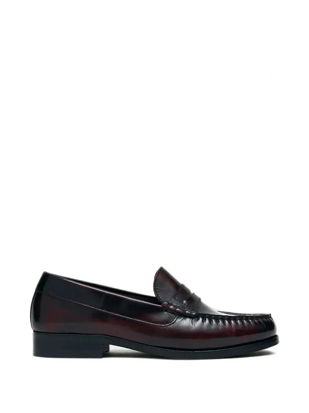 ALOHAS Rivet polished leather loafers